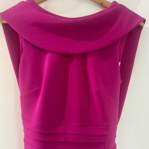 Badgley Mischka Long Sleeve Sheath Dress in Fuchsia sz 2 Cocktail, evening dress
